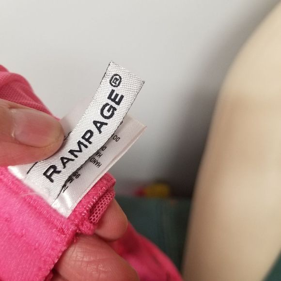 New Y2K 2000s Rampage Fly away pink mesh medium M lingerie bra top - Picture 4 of 7